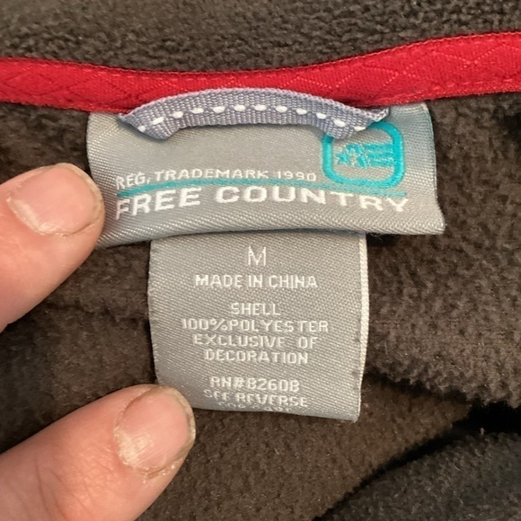 Free Country Fleece Quarter Zip Pullover Size M Brown Mock Neck - Picture 6 of 6